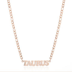 304 stainless steel figaro chain zodiac necklace