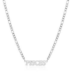 304 stainless steel figaro chain zodiac necklace