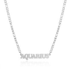 304 stainless steel figaro chain zodiac necklace