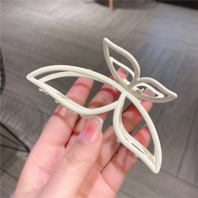 Simple white color alloy hair claw clips