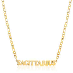 304 stainless steel figaro chain zodiac necklace
