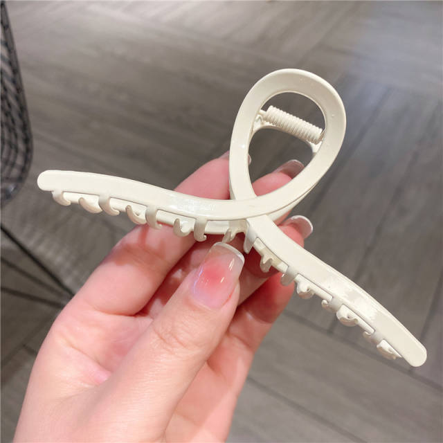 Simple white color alloy hair claw clips