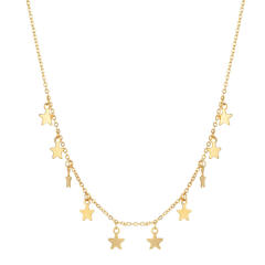 Dainty heart cross star charm stainless steel choker necklace