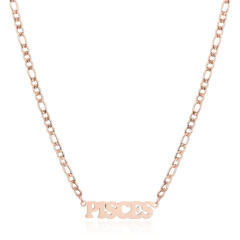 304 stainless steel figaro chain zodiac necklace