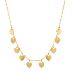 Dainty heart cross star charm stainless steel choker necklace