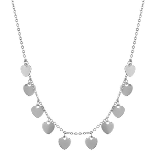 Dainty heart cross star charm stainless steel choker necklace