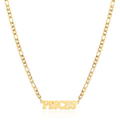 304 stainless steel figaro chain zodiac necklace