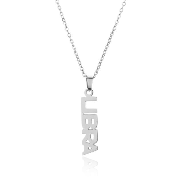18K gold plated stainless steel zodiac pendant necklace