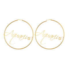 18K gold plated zodiac stainless steel hoop earrings