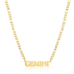 304 stainless steel figaro chain zodiac necklace