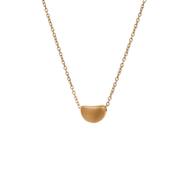 Concise jequirity bean dainty stainless steel necklace