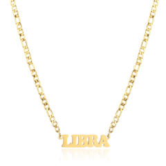 304 stainless steel figaro chain zodiac necklace