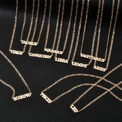 304 stainless steel figaro chain zodiac necklace