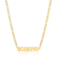 304 stainless steel figaro chain zodiac necklace