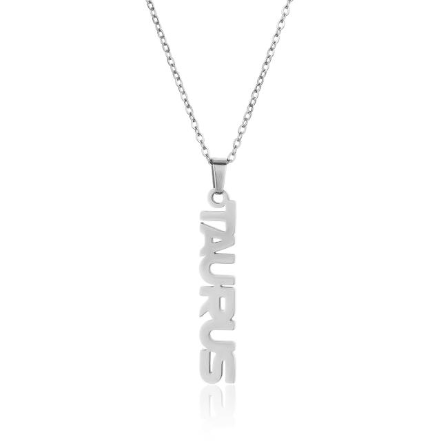 18K gold plated stainless steel zodiac pendant necklace