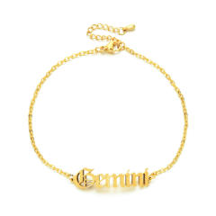 Frost zodiac stainless steel anklet