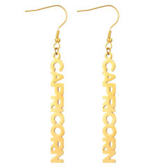 18K gold plated zodiac stainless steel earrings