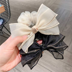 Concise elegant mesh bow scrunchies