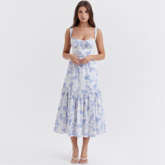 Y2K sweet floral sexy maxi dress