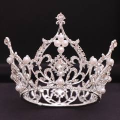 Baroque glass crystal statement round crown