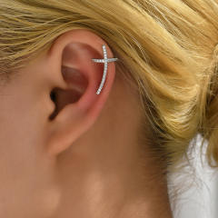 Concise diamond cross unique copper ear cuff(1pcs price)