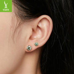 925 sterling silver minit green moissanite 1 carat studs