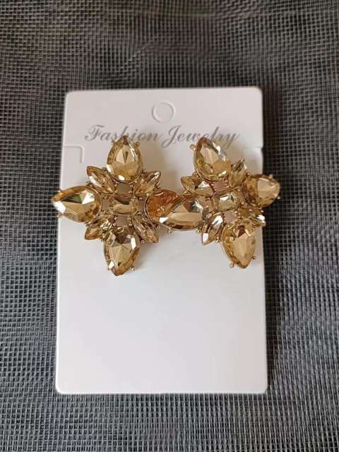 Champagne glass crystal statement luxury studs earrings