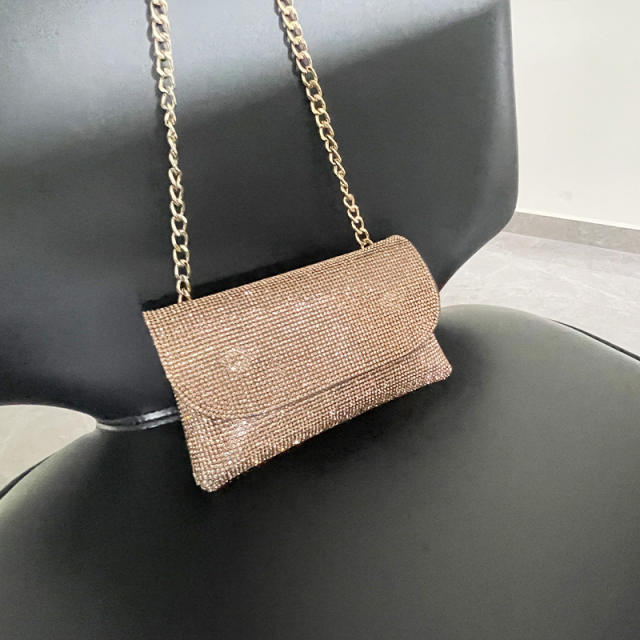 Luxury color rhinestone mini cltuch bag crossbody bag