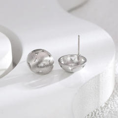 Concise hollow out chic gold plated copper studs earrings