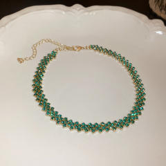 Delicate color cubic zircon choker necklace