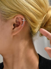 Concise diamond cross unique copper ear cuff(1pcs price)