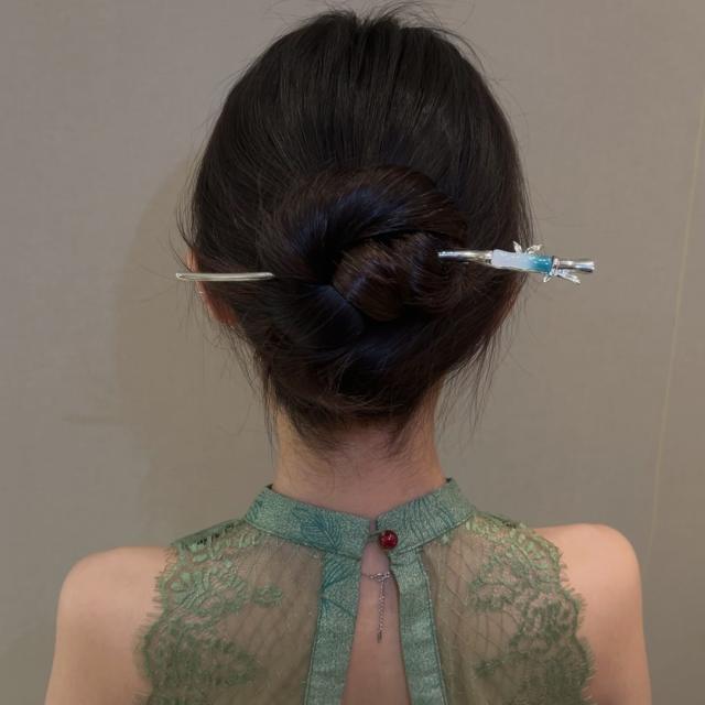 Chinese trend bamboo design alloy hair sticks
