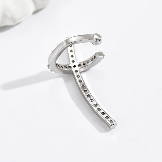 Concise diamond cross unique copper ear cuff(1pcs price)