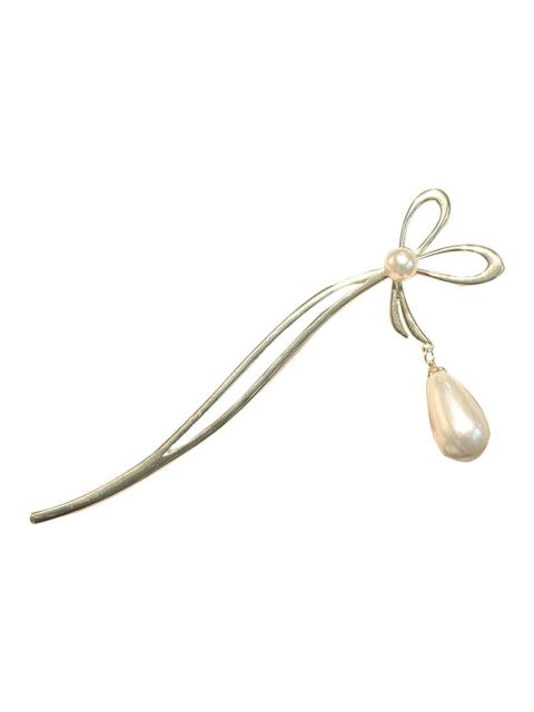 Concise pearl drop geometric shape wave hair sticks
