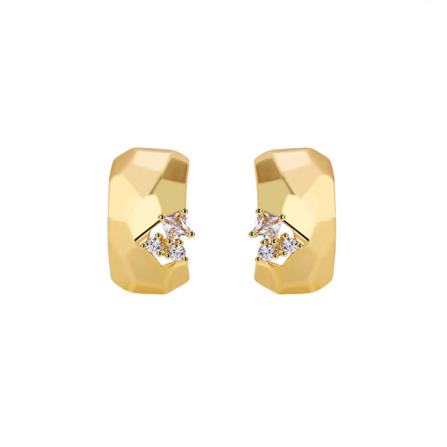 Elegant gold plated copper open hoop earrings