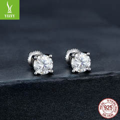 925 sterling silver minit green moissanite 1 carat studs