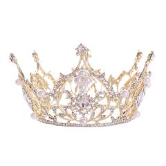 Baroque glass crystal statement round crown