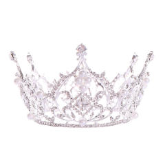 Baroque glass crystal statement round crown