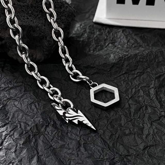 Hiphop stainlesss steel chain toggle choker necklace for men