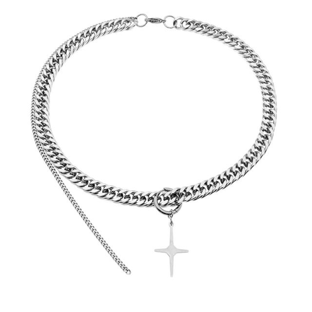 Hophop star charm stainless steel chain necklace for men