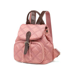 Korean fashion plain color qulited backpack