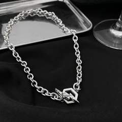 Hiphop stainlesss steel chain toggle choker necklace for men