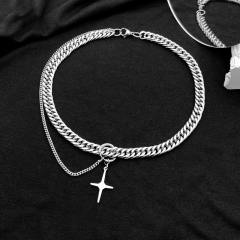 Hophop star charm stainless steel chain necklace for men