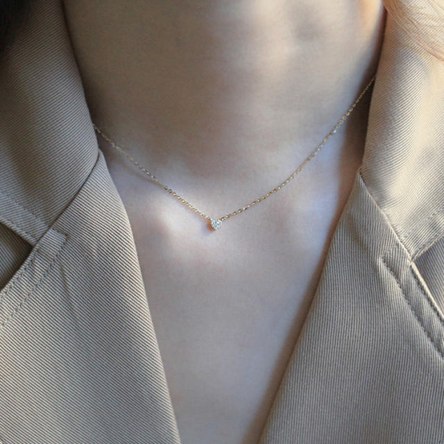 925 sterling silver mini heart dainty necklace