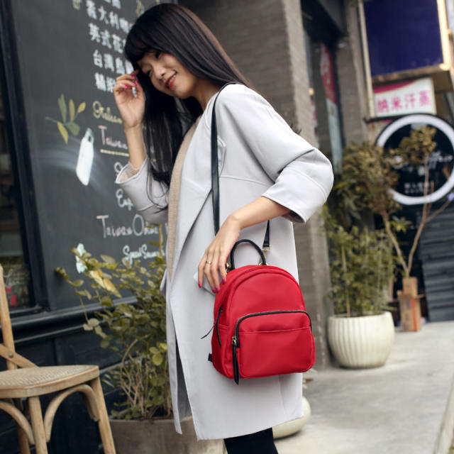 Korean fashion multi function plain color mini backpack