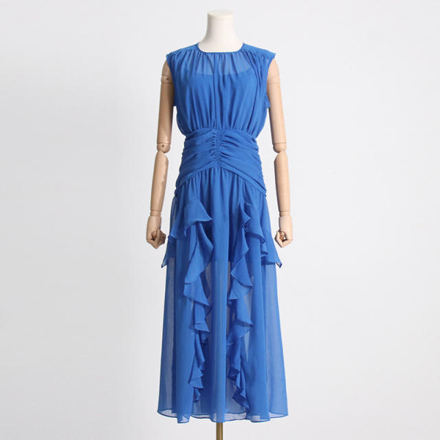 Elegant plain color maxi formal dress