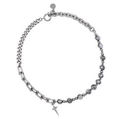 Hiphop cross charm stainless steel chain necklace for men