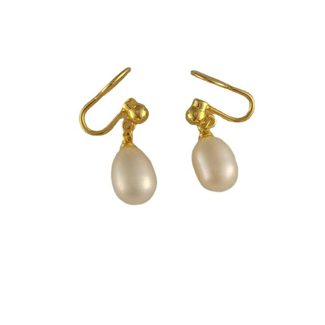Vintage water pearl copper clip on earrings