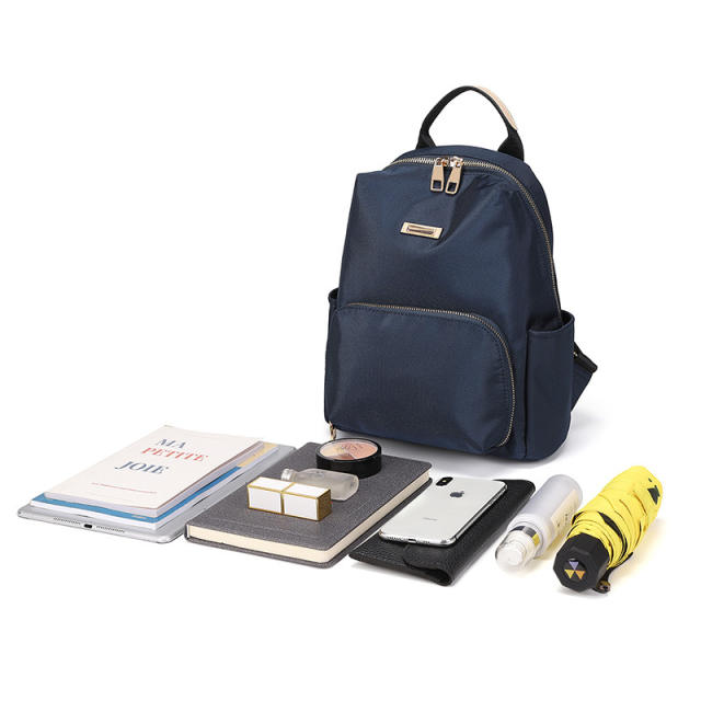 Korean fashion casual plain color waterproof oxford backpack