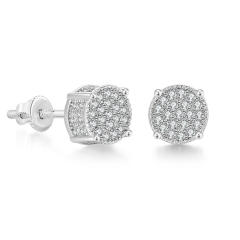 Hiphop full diamond gold plated copper ear studs for men